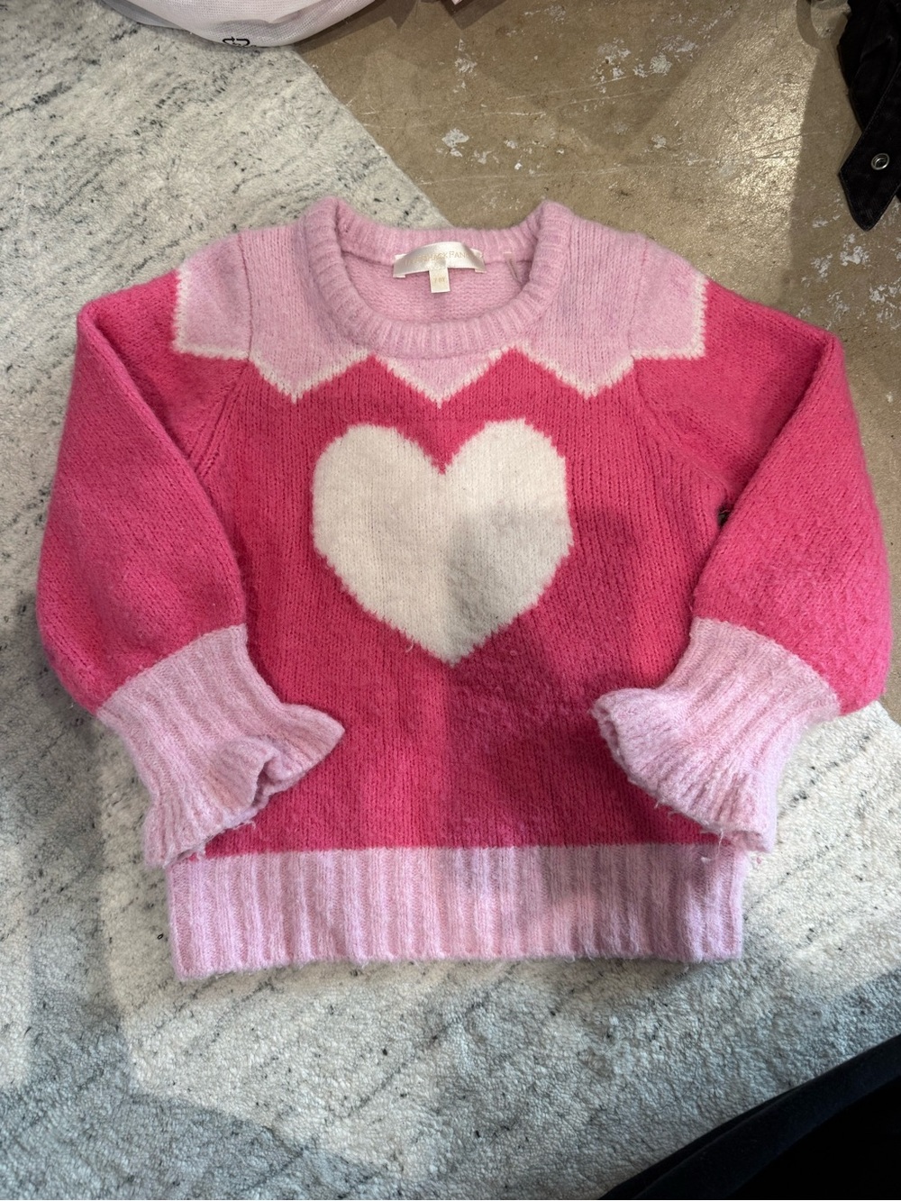 LoveShackFancy Pink & Light Pink Heart Sweater for Kids